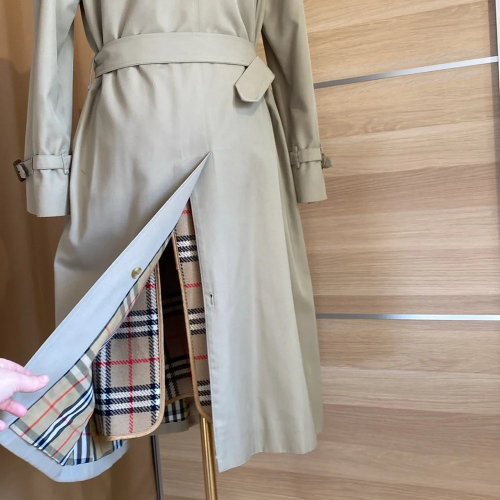 Vintage Burberrys London Trench Coat Size 10 Regular Nova Check Liner Beige - Picture 9 of 17